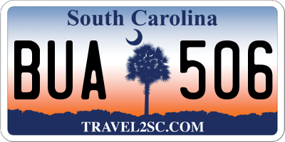 SC license plate BUA506