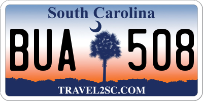 SC license plate BUA508