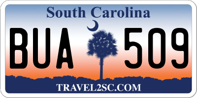 SC license plate BUA509