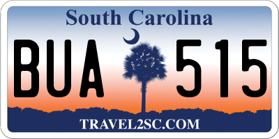 SC license plate BUA515