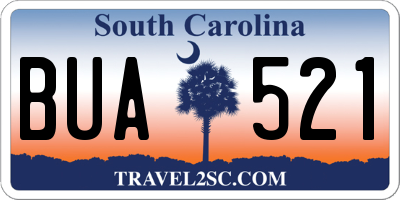 SC license plate BUA521