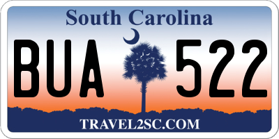 SC license plate BUA522