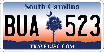 SC license plate BUA523