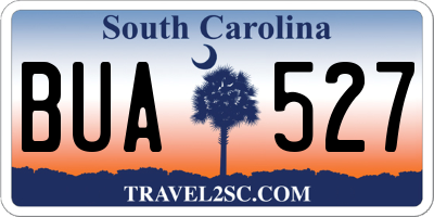 SC license plate BUA527