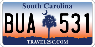 SC license plate BUA531
