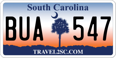 SC license plate BUA547