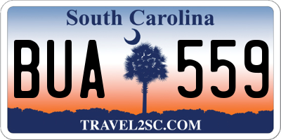 SC license plate BUA559