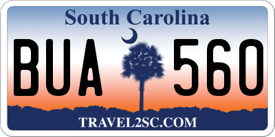 SC license plate BUA560