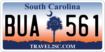 SC license plate BUA561