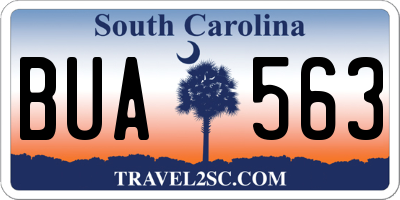 SC license plate BUA563