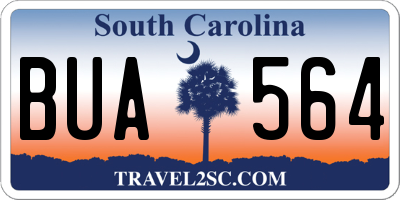 SC license plate BUA564