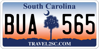 SC license plate BUA565