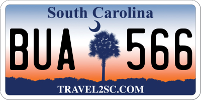 SC license plate BUA566
