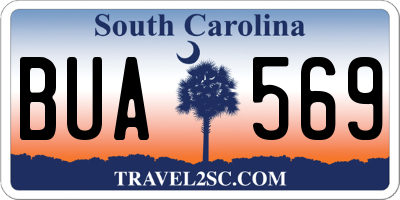 SC license plate BUA569