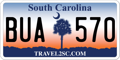 SC license plate BUA570