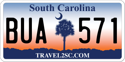 SC license plate BUA571