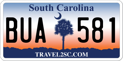SC license plate BUA581