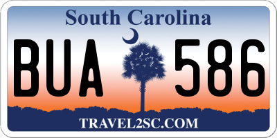 SC license plate BUA586