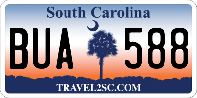 SC license plate BUA588