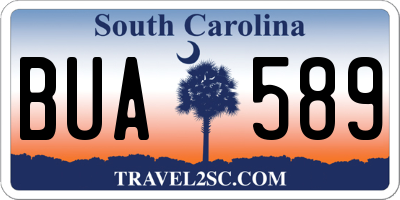 SC license plate BUA589