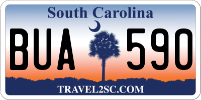 SC license plate BUA590