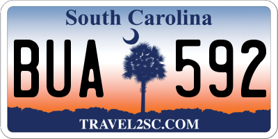 SC license plate BUA592