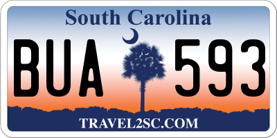 SC license plate BUA593