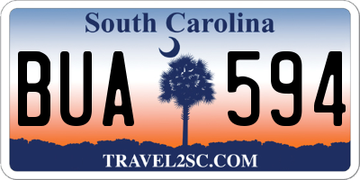 SC license plate BUA594