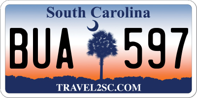 SC license plate BUA597