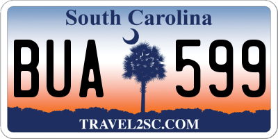 SC license plate BUA599