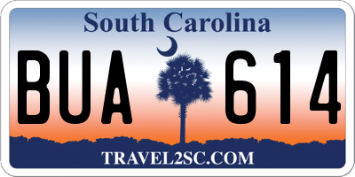 SC license plate BUA614