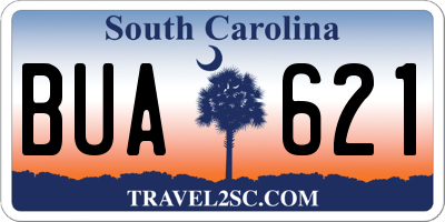 SC license plate BUA621