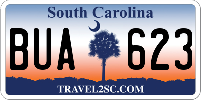 SC license plate BUA623