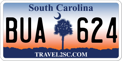 SC license plate BUA624