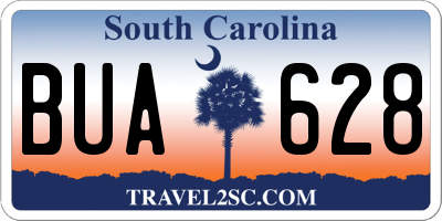 SC license plate BUA628