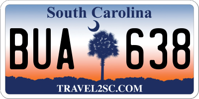SC license plate BUA638