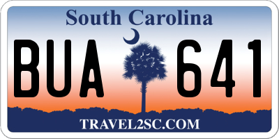 SC license plate BUA641