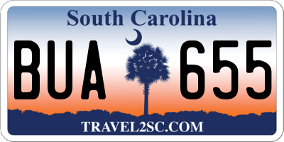 SC license plate BUA655