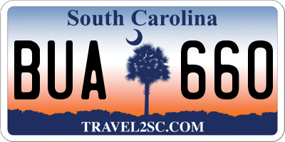 SC license plate BUA660