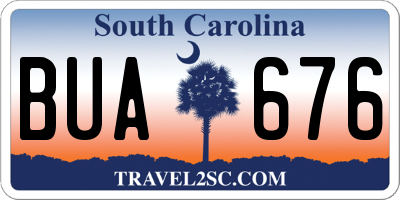 SC license plate BUA676