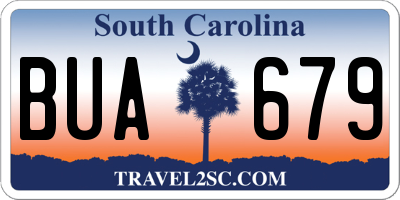 SC license plate BUA679