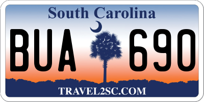 SC license plate BUA690