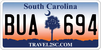 SC license plate BUA694