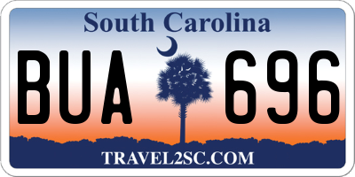 SC license plate BUA696