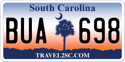 SC license plate BUA698