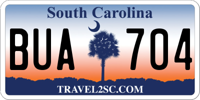 SC license plate BUA704