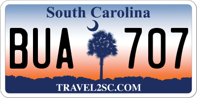 SC license plate BUA707