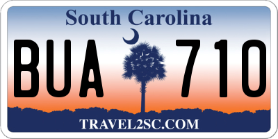 SC license plate BUA710