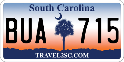 SC license plate BUA715