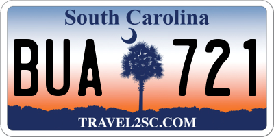 SC license plate BUA721